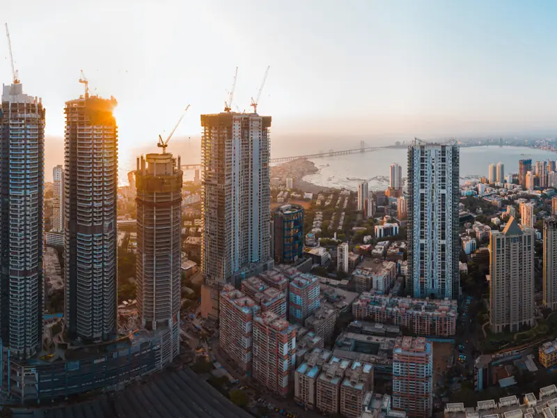 Aerial view of the Mumbai skyline